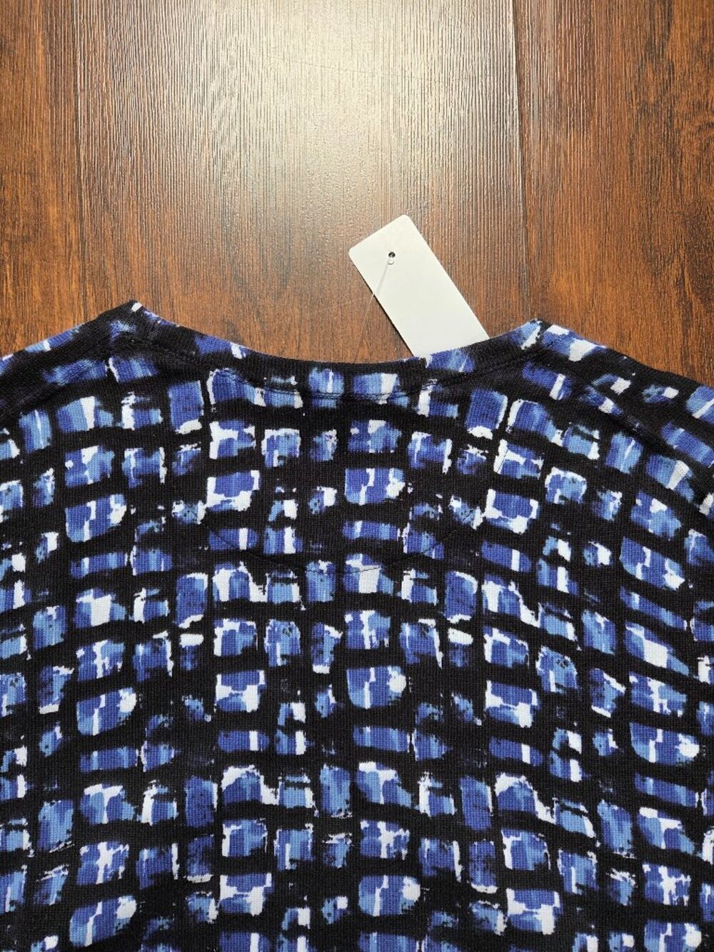 NWT Brooks Brothers Twinset Abstract Short Sleeve Cotton Knit Sweater XS Blue - Picture 8 of 13